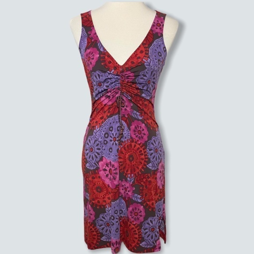 BCBG multi stretch jersey dress ruched fro…